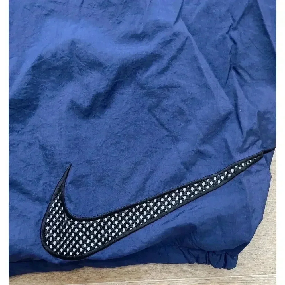 Rare Vintage 90s Nike Men's Heavyweight Windbreaker Big Swoosh Blue XXL